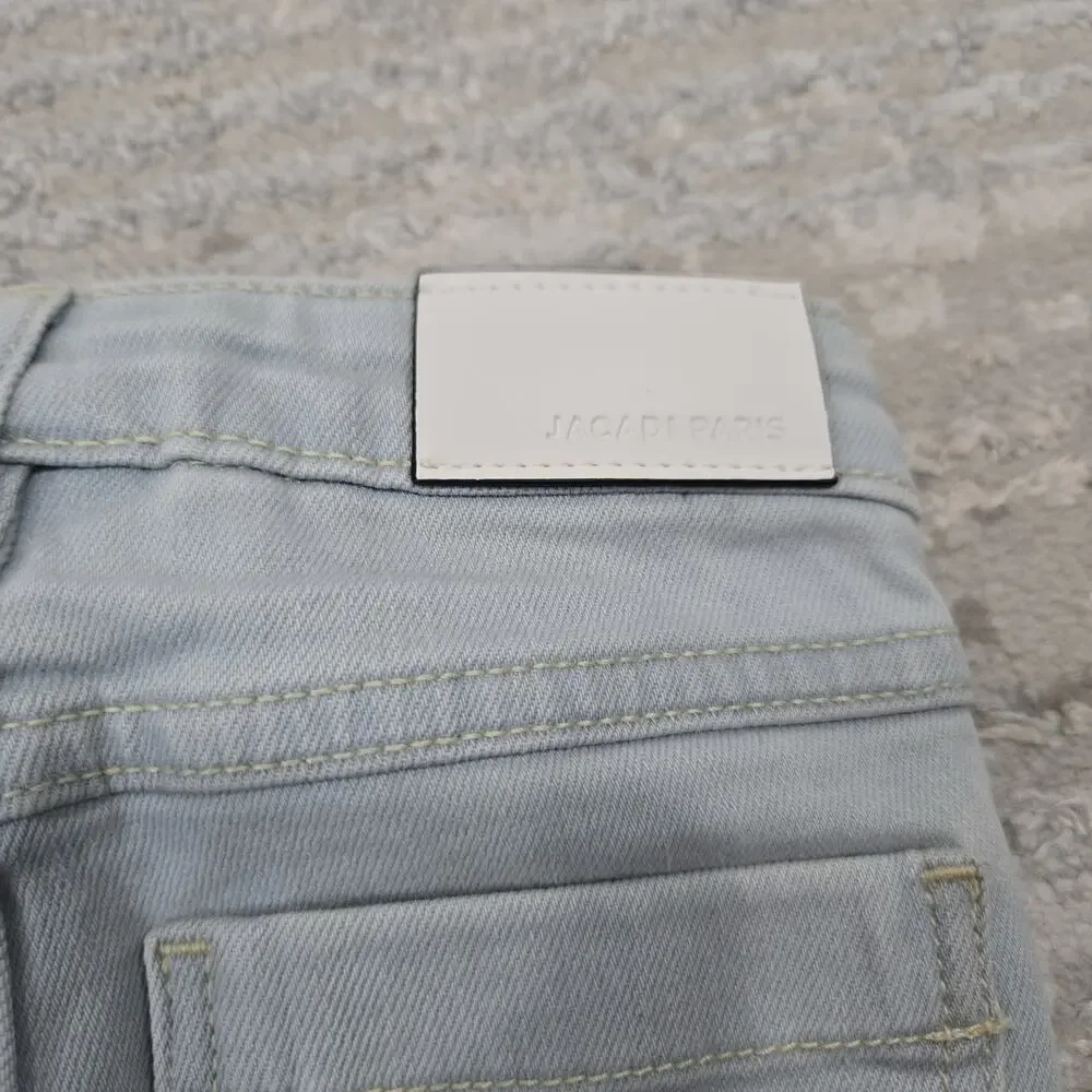 Jacadi Paris Baby Denim Jeans Straight Leg Light Wash 6 Month Girls‎